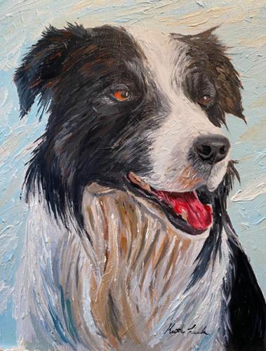 12 x16 Acrylic on canvas of a sheep herding dog.